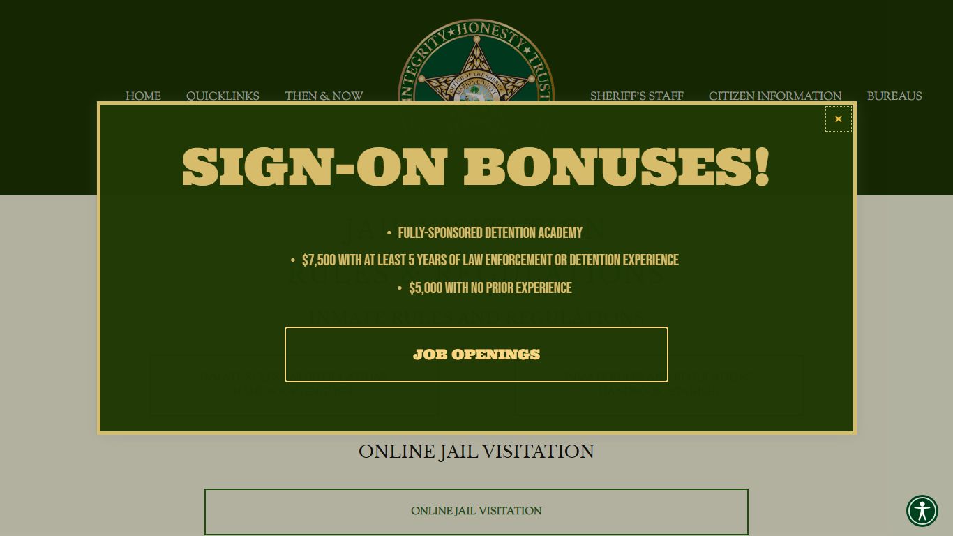 JAIL RULES AND VISITATION — Marion County Sheriff's Office